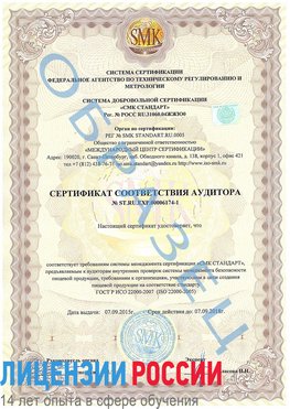 Образец сертификата соответствия аудитора №ST.RU.EXP.00006174-1 Аэропорт "Домодедово" Сертификат ISO 22000